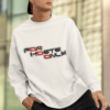 Image of Slash-32 F0r H0sts 0nly midweight softstyle fleece crewneck sweatshirt with bold stacked slogan, unisex techwear apparel.