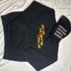 Image of the black FH0 – Knøwn H0st’s Binary Hoodie by Slash-32, featuring “For Knøwn Høsts Only” text in red and yellow on the front and custom binary signature printed along the hood.