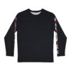 Front view of Slash-32 F0r H0sts 0nly Men’s Long Sleeve in black, featuring “F0r H0sts 0nly” printed down both sleeves.