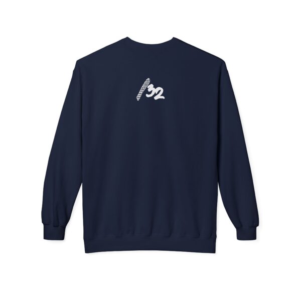 Image of Slash-32 F0r H0sts 0nly midweight softstyle fleece crewneck sweatshirt with bold stacked slogan, unisex techwear apparel.