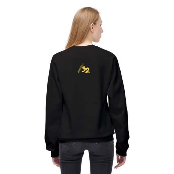 Image of Slash-32 F0r H0sts 0nly midweight softstyle fleece crewneck sweatshirt with bold stacked slogan, unisex techwear apparel.