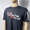 Image of FH0 – Kn0wn H0st’s Binary Tee by Slash-32 in Navy, front view on mannequin with “For Hosts Only” text on chest and custom binary matrix on left sleeve