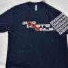 Image of Slash-32 FH0 – Kn0wn H0st’s Binary Tee in Navy, front view with “For Hosts Only” text on chest and glow-in-the-dark binary matrix on left sleeve.