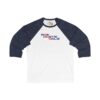 Front view of the white/navy Dev’ed Up: F0r H0sts 0nly 3/4 Sleeve Baseball Tee, featuring the bold front text “F0r H0sts 0nly.” A clean blend of retro sport style and cyber-coded identity.