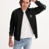 Front view of male model wearing the men’s ‘We Will Fight’ Black Label jacket from Slash-32’s Preamble Collection. A streetwear piece symbolizing defiance and digital freedom.