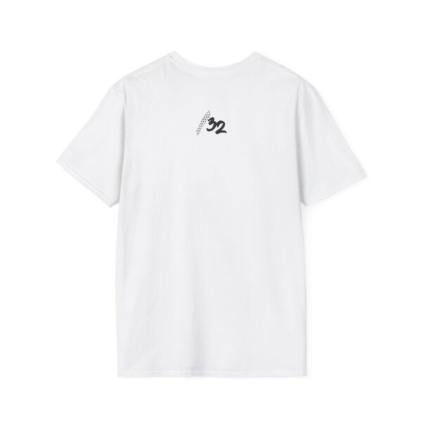 Back view of the white NY Broadcast TTL Drop Shirt by Slash-32 with “/32” printed on the back. Minimalist codewear for those who keep their signal tight and local.