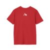 Back view of the red NY Broadcast TTL Drop Shirt by Slash-32, featuring the “/32” text on the back—a subtle nod to subnet masks and broadcast limits, designed for those who know the stack.