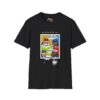 Front view of the black NY Broadcast TTL Drop Shirt by Slash-32 with bold graphic print.
