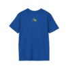 Back view of the blue NY Broadcast TTL Drop Shirt by Slash-32, featuring “/32” on the back. A clean signal for digital natives who broadcast with precision and mask nothing.