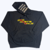 Image of the black FH0 – Knøwn H0st’s Binary Hoodie by Slash-32, featuring “For Knøwn Høsts Only” text in red and yellow on the front and custom binary signature printed along the hood.