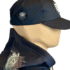 Image of Slash-32 Ladies Snug Black "We Will Resist" Snapback Cap on mannequin, featuring binary code and “We Will Resist” text on the front panel, with the /32 microchip patch sewn on the side.