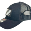 Image of Slash-32 Trucker Style Snapback hat - Black "We Will Resist" cap, side view showing both the front binary patch with “We Will Resist” and the /32 microchip patch on the side.